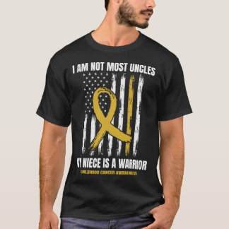 Mens Gold Childhood Cancer Awareness Niece Uncle A T-Shirt