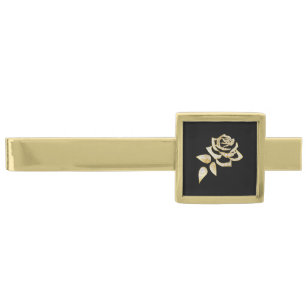 Men's Gold Rose Tie Bar
