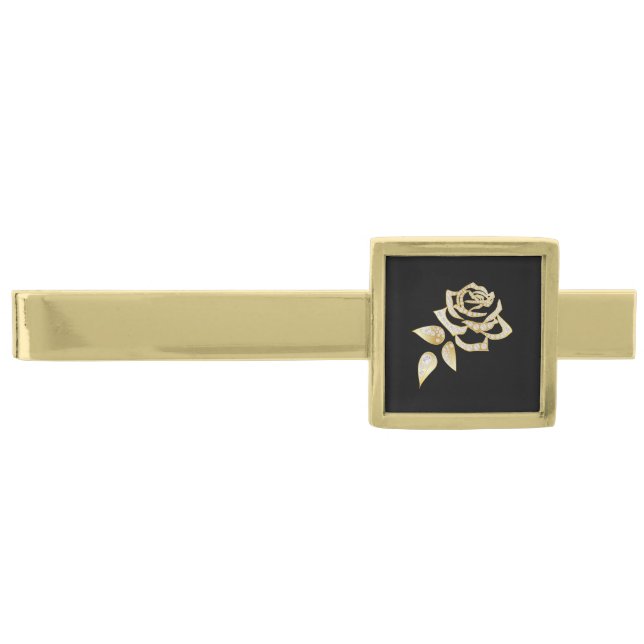 Men's Gold Rose Tie Bar (Front)