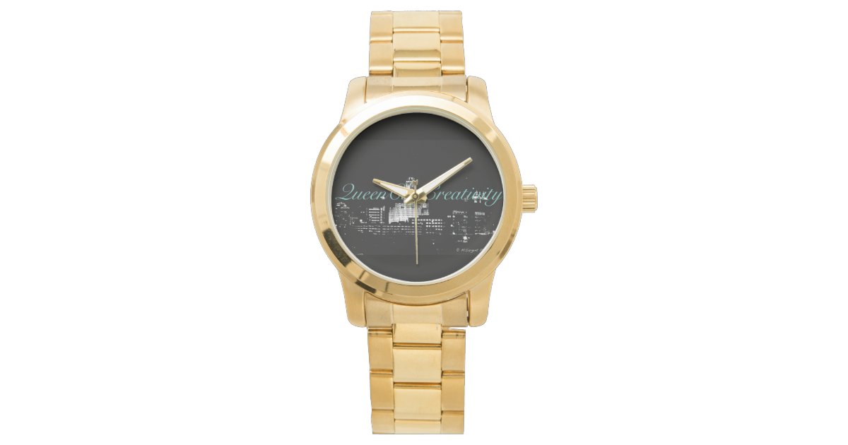 Men's Gold Wrist Watch by QueenCityCreativity. | Zazzle
