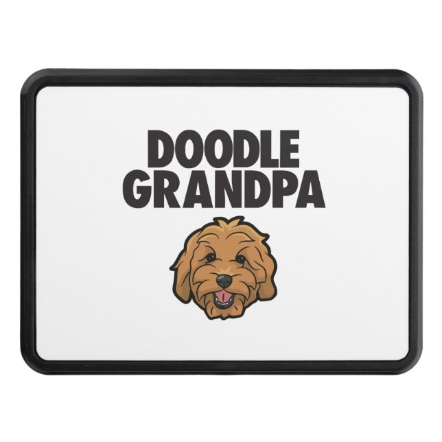 Mens Goldendoodle Grandpa Doodle Papa Cute Goldend Hitch Cover (Front)