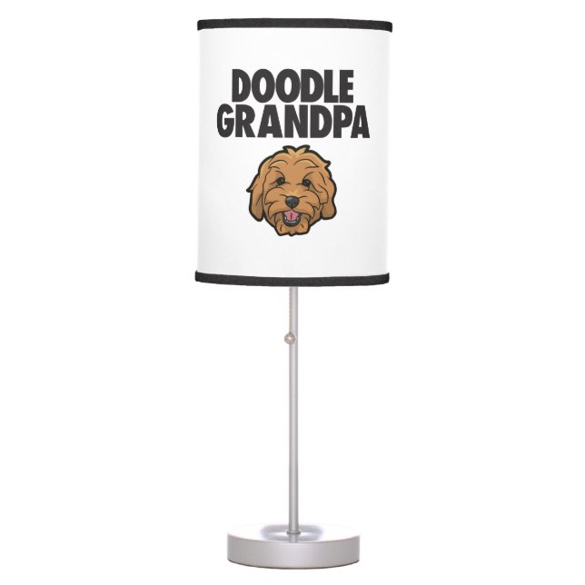 Mens Goldendoodle Grandpa Doodle Papa Cute Goldend Table Lamp (Front)