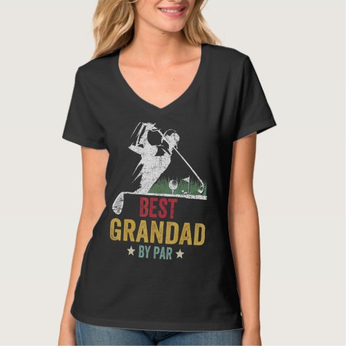 Mens Golf Best Grandad By Par Daddy Golfer Father T_Shirt