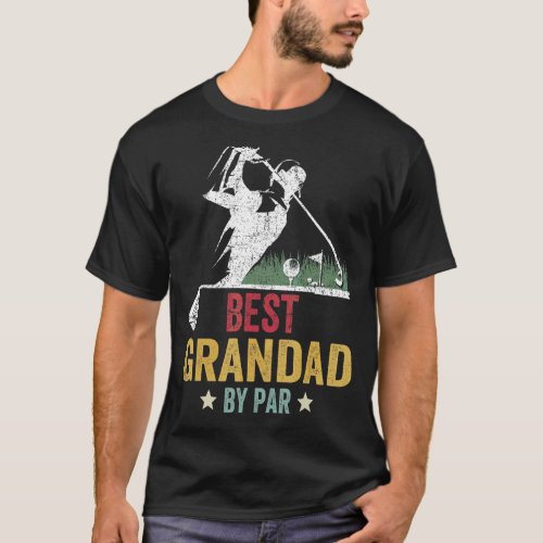 Mens Golf Best Grandad By Par Daddy Golfer Father T_Shirt