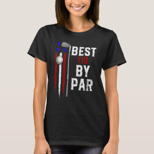 Mens Golf Best Tio By Par Daddy Golfer Flag Americ T-Shirt