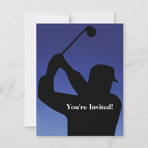 Mens Golf Blue Invitation