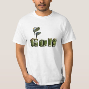 Mens Golf Clubs And Dimensional Logo Tshirt, T-Shirt