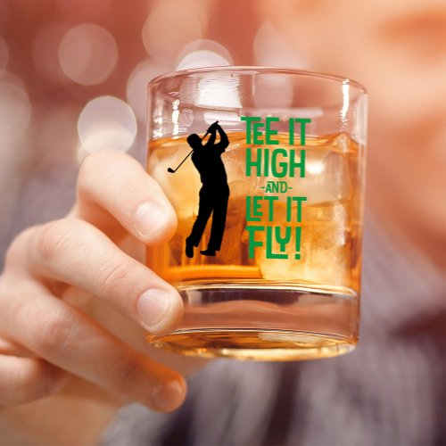 Mens Golf Funny Tee Sports Quote Cute Black Green Whiskey Glass