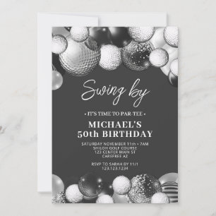 Men's Golf Partee Swing By Birthday Invitation