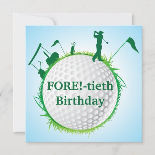 Men's Golfing 40th Birthday Invitation