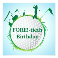 Men's Golfing 40th Birthday Invitation