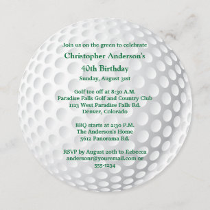 Men's Golfing 40th Birthday Invitation