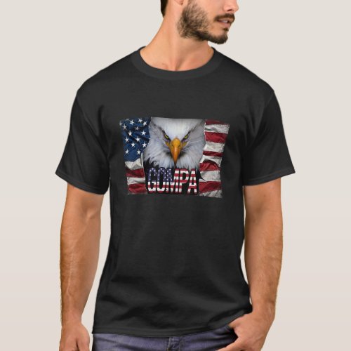 Mens Gompa Eagle American Flag Usa Patriotic 4th O T_Shirt