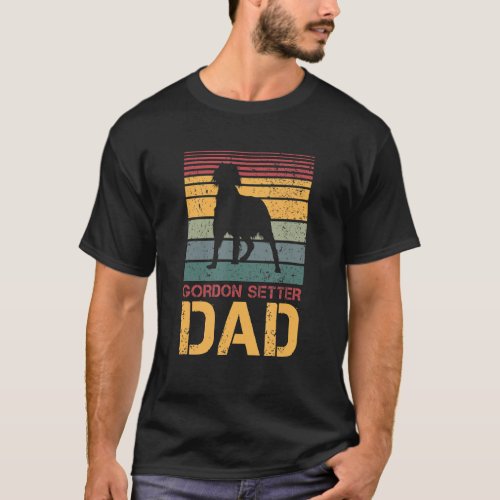 Mens Gordon Setter Dad Vintage Dog Dogs Paw Paws D T_Shirt