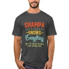 Mens Grampa Knows Everything Grandpa Fathers Joke