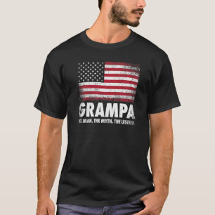 Mens Grampa The Man The Myth The Legend Grandpa Fa T-Shirt