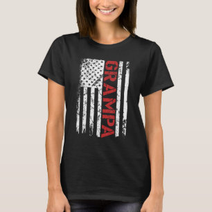Mens Grampa Vintage Us American Flag For Dad Pap T-Shirt
