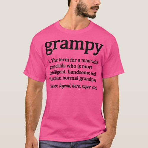 Mens Grampy Definition Funny Grampy Grandpa  T_Shirt