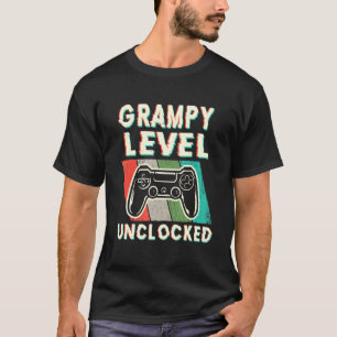 Mens Grampy Level Unlocked Leveled Up To Grampy Fa T-Shirt