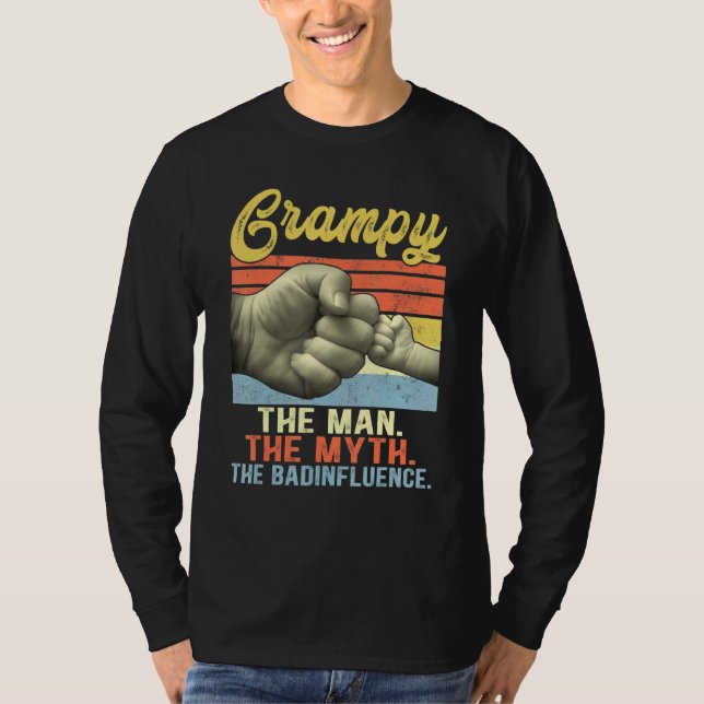 Mens Grampy The Man The Myth The Bad Influence Fat T-Shirt (Front)