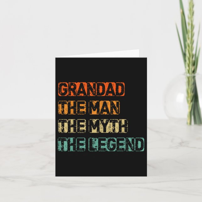 Mens Grandad Man The Myth Legend Fathers Day  Card (Front)