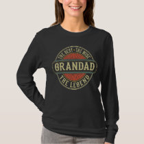 Mens Grandad The Best The Wise The Legend Grandpa  T-Shirt