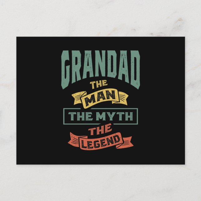 Mens Grandad The Legend Grandpa Gift Postcard (Front)