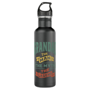 Mens Grandad The Legend Grandpa Gift Stainless Steel Water Bottle