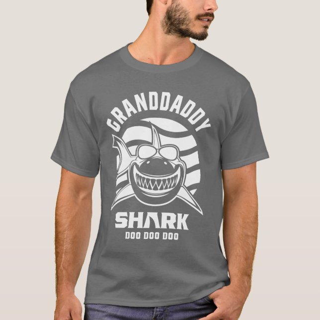 Mens Granddaddy Shark Grandpa Gift T-Shirt (Front)
