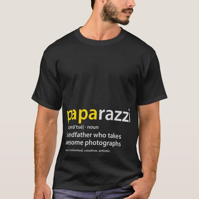 Mens Grandfather Photographer T-shirt PAPArazzi de (Front)