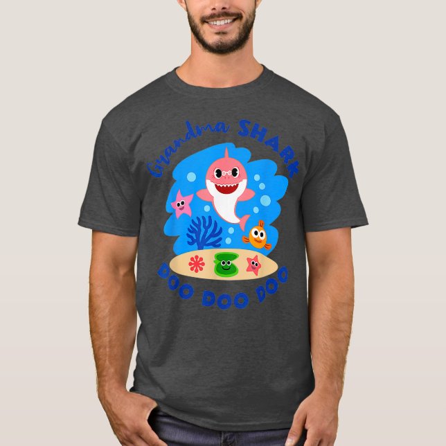 Mens Grandma Shark Gift Cute Baby Shark Design T-Shirt (Front)
