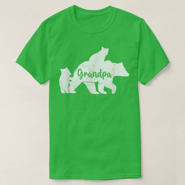 Mens Grandpa Bear 2 Cubs Shirt, Grandpa Bear Twin, T-Shirt (Design Front)
