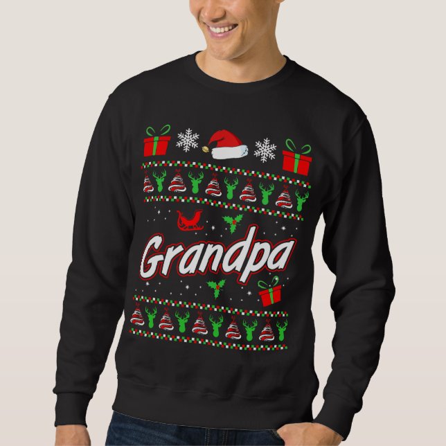 Mens Grandpa Christmas T-shirt gift idea Sweatshirt (Front)