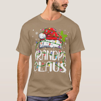 Mens Grandpa Claus  Christmas Lights Pajama Family T-Shirt