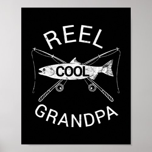 Mens Grandpa Dad Birthday Fathers Day Fishing Poster