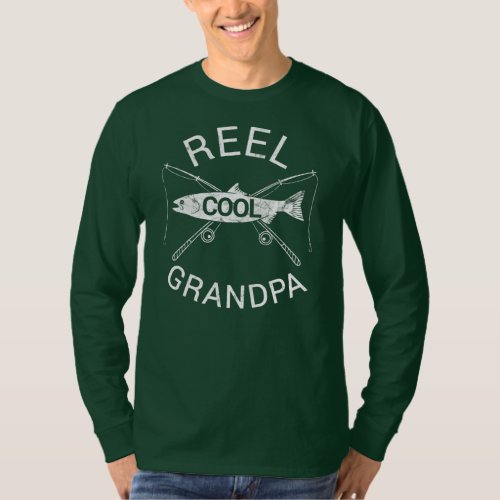 Mens Grandpa Dad Birthday Fathers Day Fishing T_Shirt