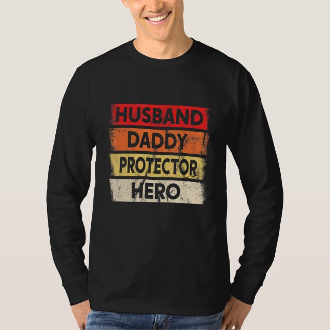 Mens Grandpa Fathers Day Husband Daddy Protector H T-Shirt (Front)