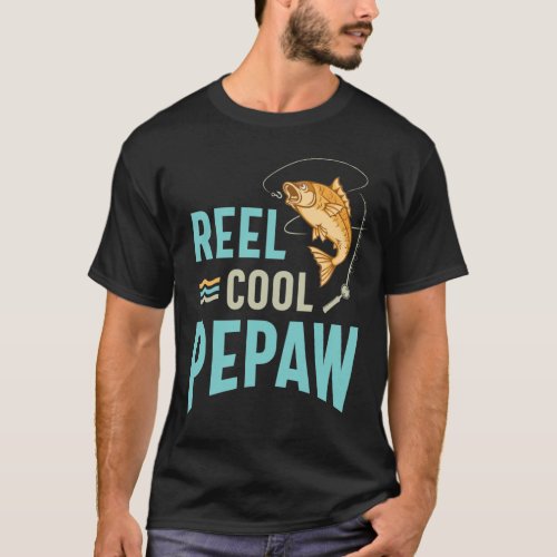 Mens Grandpa Gift Reel Cool Pepaw T_Shirt