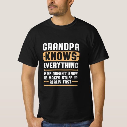 Mens Grandpa Knows Everything Pops Grandpa Christm T_Shirt