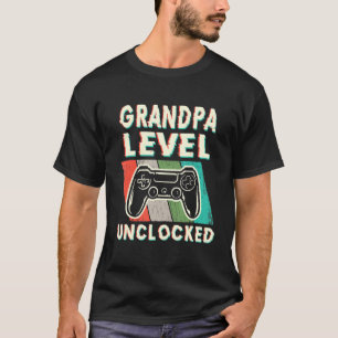Mens Grandpa Level Unlocked Leveled Up To Grandpa  T-Shirt