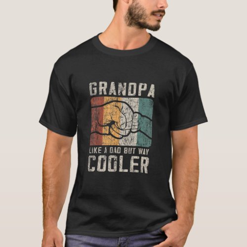 Mens   Grandpa Like A Dad But Way Cooler Retro Fat T_Shirt