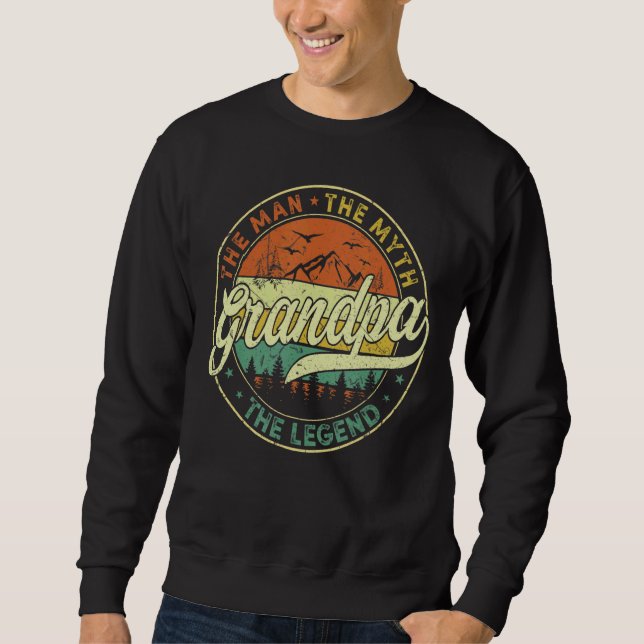 Mens Grandpa Man Myth Legend  Father's Day  Men Pa Sweatshirt (Front)