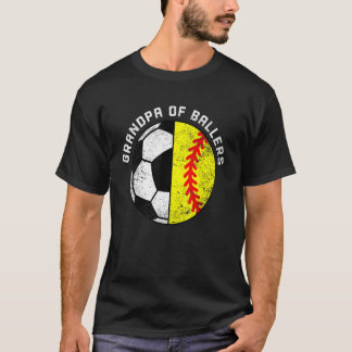 Mens Grandpa Of Ballers Soccer Softball Grandpa T-Shirt