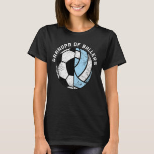 Mens Grandpa Of Ballers   Soccer Volleyball Grandp T-Shirt