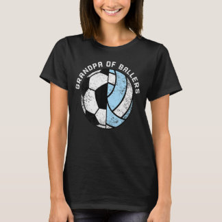 Mens Grandpa Of Ballers   Soccer Volleyball Grandp T-Shirt