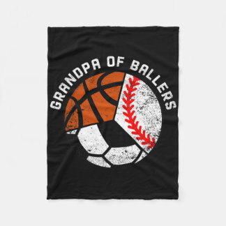 Mens Grandpa Of Byllers Fun Bysebyll Soccer Bysket Fleece Blanket