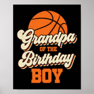 Mens Grandpa Of The Birthday Boy Bysketbyll Papa F Poster