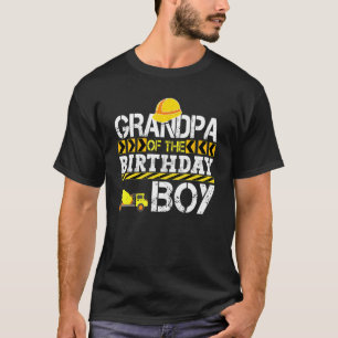 Mens Grandpa Of The Birthday Boy Construction Truc T-Shirt