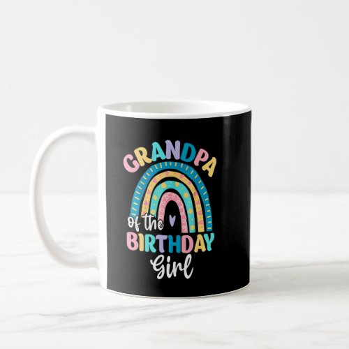 Mens Grandpa Of The Birthday Girl  Boho Rainbow Pa Coffee Mug