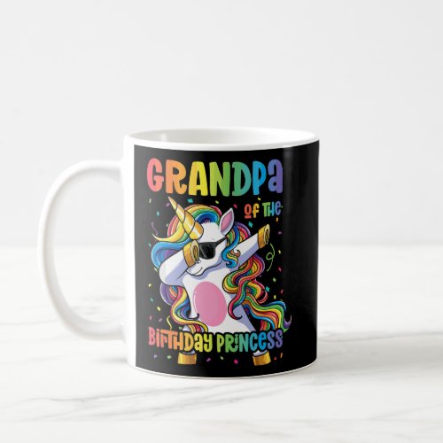 Mens Grandpa of the Birthday Princess Dabbing Unic Coffee Mug